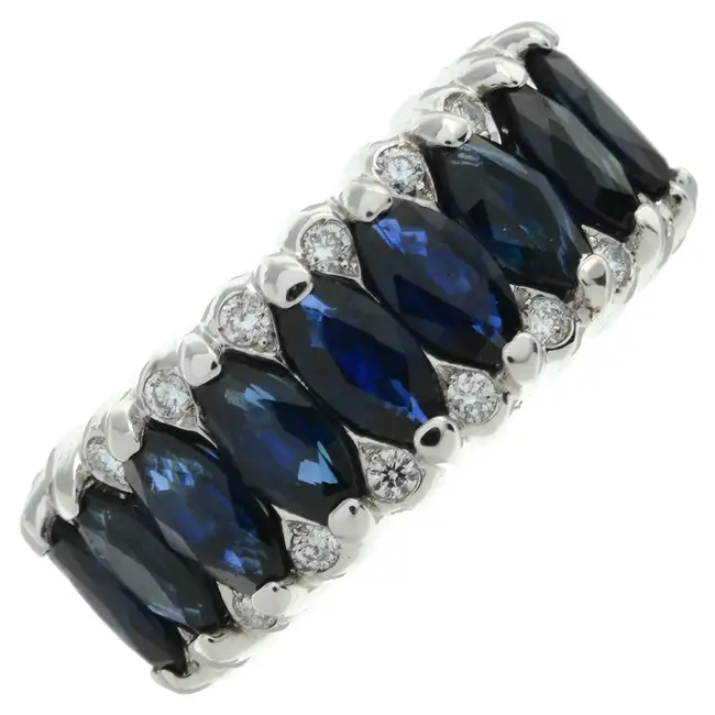 18ct gold sapphire & diamond full eternity ring