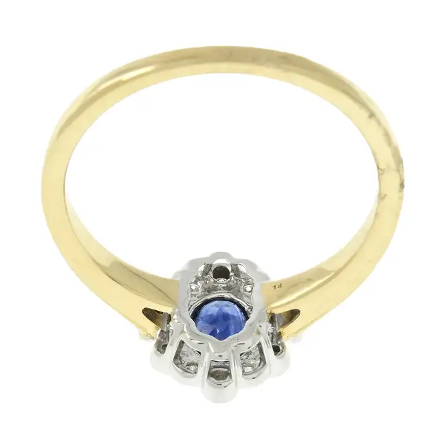 18ct gold sapphire & diamond cluster ring