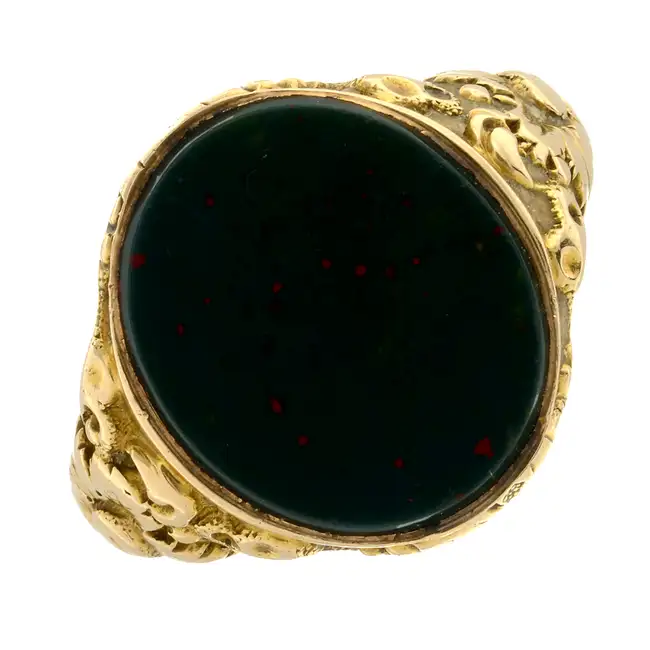 Early 20th century 15ct gold bloodstone ring