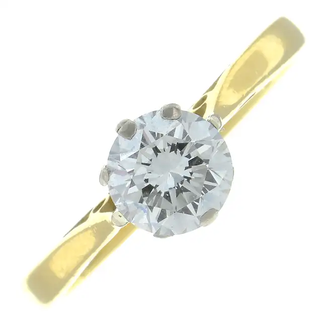 18ct gold diamond single-stone ring