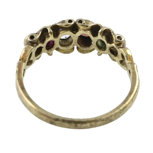 Mid 20th century 9ct gold gem-set ring