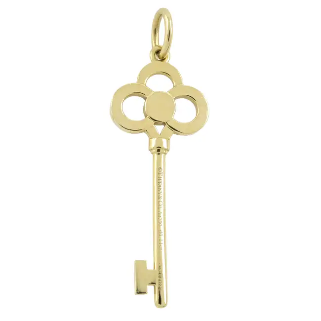 18ct gold diamond 'Crown' key pendant, by Tiffany & Co.