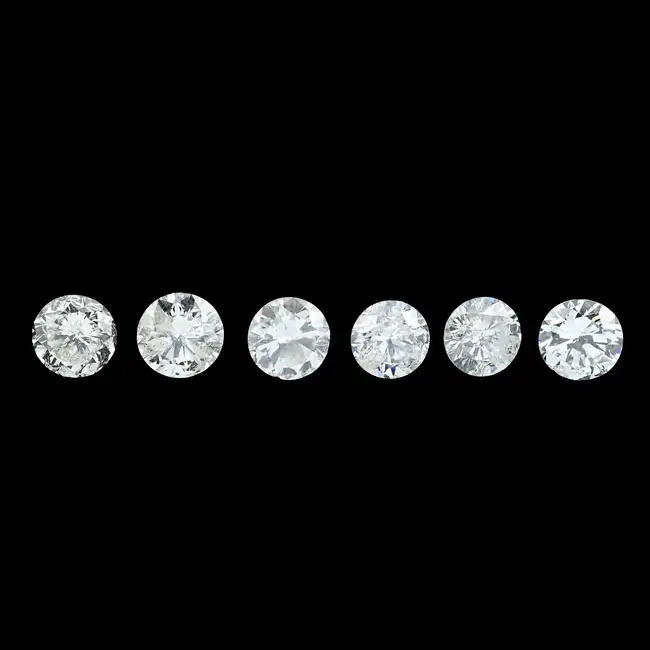 Six brilliant-cut diamonds, 2.91ct