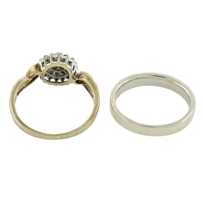 Two 9ct gold diamond rings