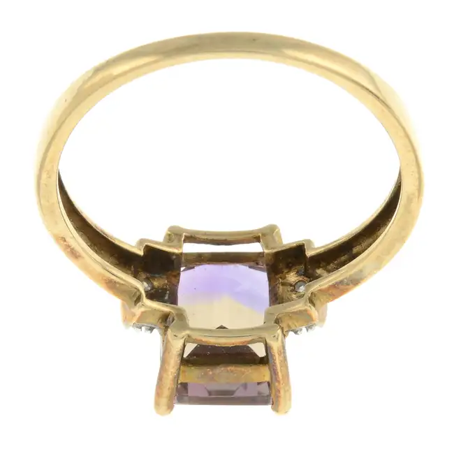 9ct gold ametrine & diamond dress ring