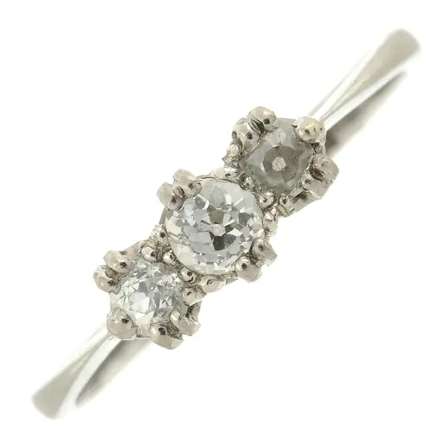 Diamond three-stone ring