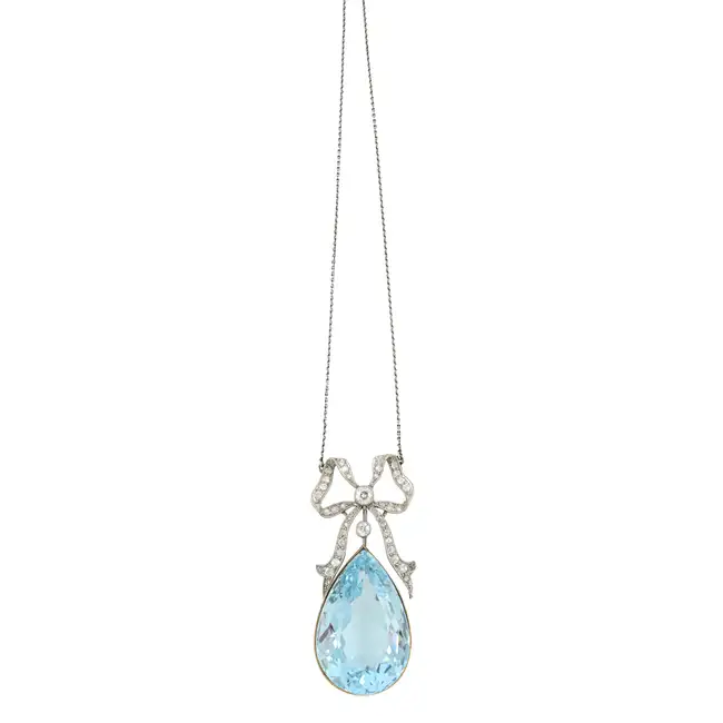 Edwardian diamond bow necklace