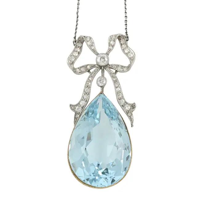 Edwardian diamond bow necklace