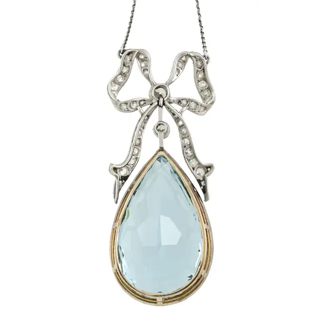 Edwardian diamond bow necklace