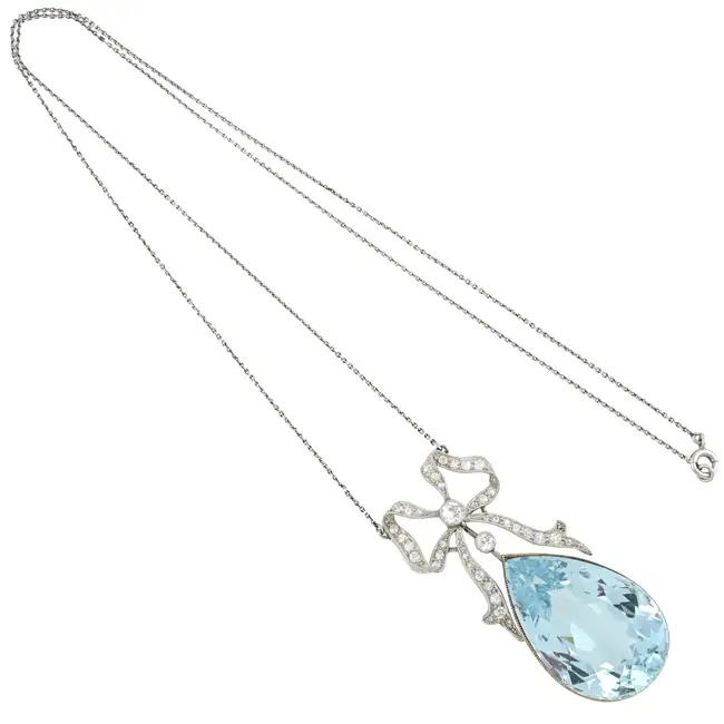 Edwardian diamond bow necklace