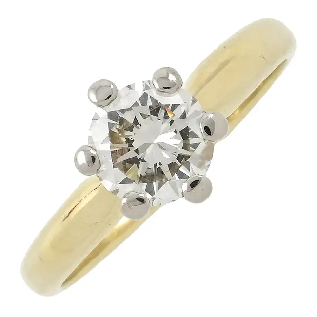 18ct gold diamond single-stone ring