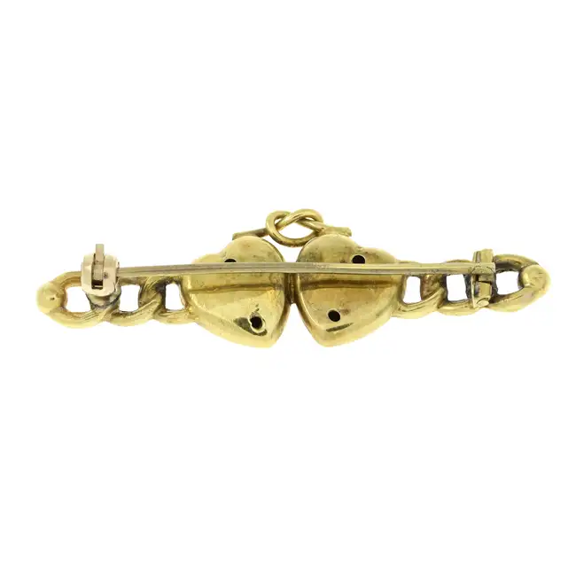 Late 19th century gem & diamond heart brooch