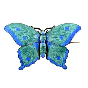 Silver enamel butterfly brooch, by Child & Child
