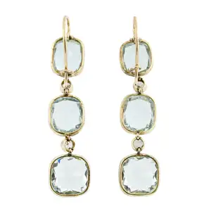 Aquamarine and diamond drop earrings 
