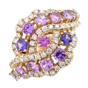 18ct gold vari-hue sapphire and diamond ring