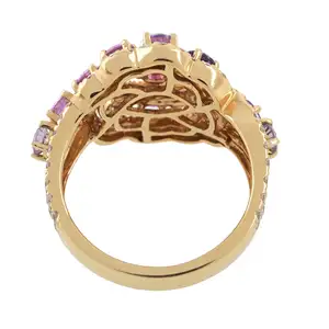 18ct gold vari-hue sapphire and diamond ring