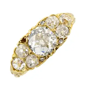 Late Victorian 18ct gold diamond ring