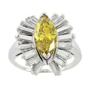 'Yellow' diamond and diamond dress ring 