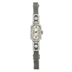Art Deco platinum and gold diamond watch