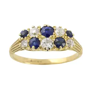 Late Victorian 18ct gold sapphire and diamond ring