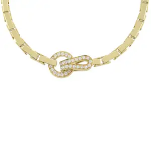 18ct gold diamond 'Agrafe' necklace, by Cartier