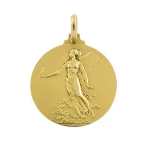 Winged Victory medallion pendant, by R. Lalique