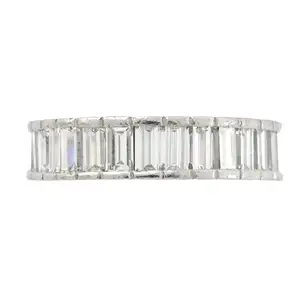 Platinum baguette-cut diamond full eternity ring