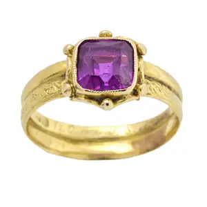Early Victorian gold purple sapphire ring