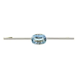 Early 20th century aquamarine bar brooch