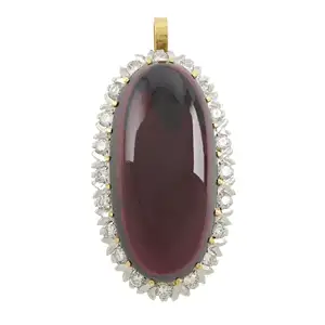 Garnet and diamond pendant