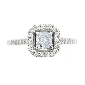 18ct gold Fancy Light Blue diamond and diamond cluster ring