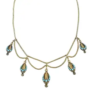 Victorian gold turquoise necklace