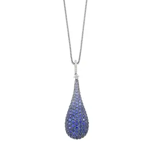 18ct gold ombre sapphire and diamond pendant
