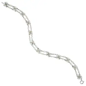 Natural pearl and diamond bracelet