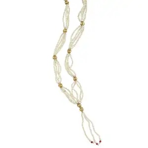 Natural pearl four-row necklace