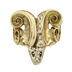 Diamond rams mask ring, by Ilias Lalaounis