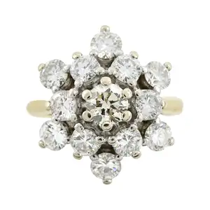 18ct gold diamond floral cluster ring