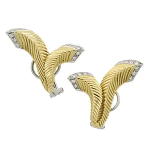 Mid 20th century 18ct gold earrings, by Lunati