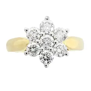 Diamond floral cluster ring