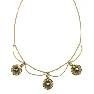 Late Victorian garnet and diamond fringe necklace