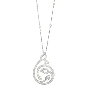 Diamond foliate pendant, on chain, by Boodles