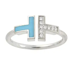 Diamond and enamel 'Tiffany T' ring by Tiffany & Co.