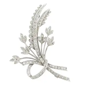 Mid 20th century diamond floral spray brooch