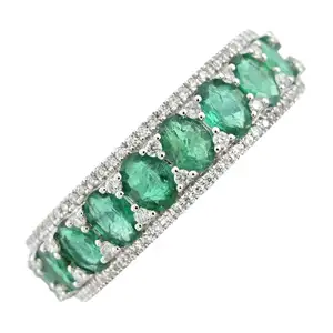 18ct gold emerald and diamond ring