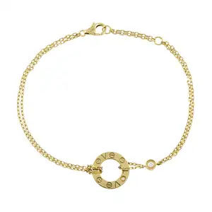 18ct gold two diamond 'Love' bracelet, by Cartier