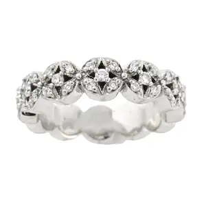 Diamond floral cluster full eternity ring