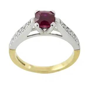 18ct gold Burmese ruby and diamond ring
