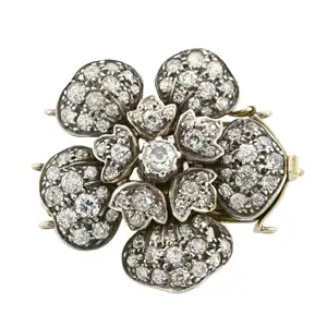 19th century silver and gold diamond clasp