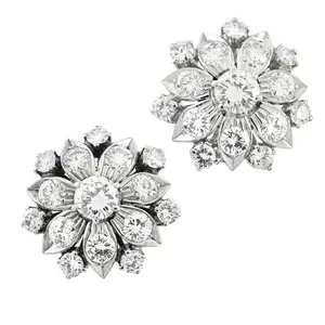 Diamond floral cluster earrings