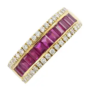 18ct gold ruby and diamond band ring